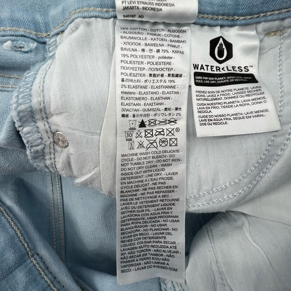 Levi's Rhinestone Embellished Distressed Bermuda Jean Shorts Size 28 Women’s - Picture 8 of 8